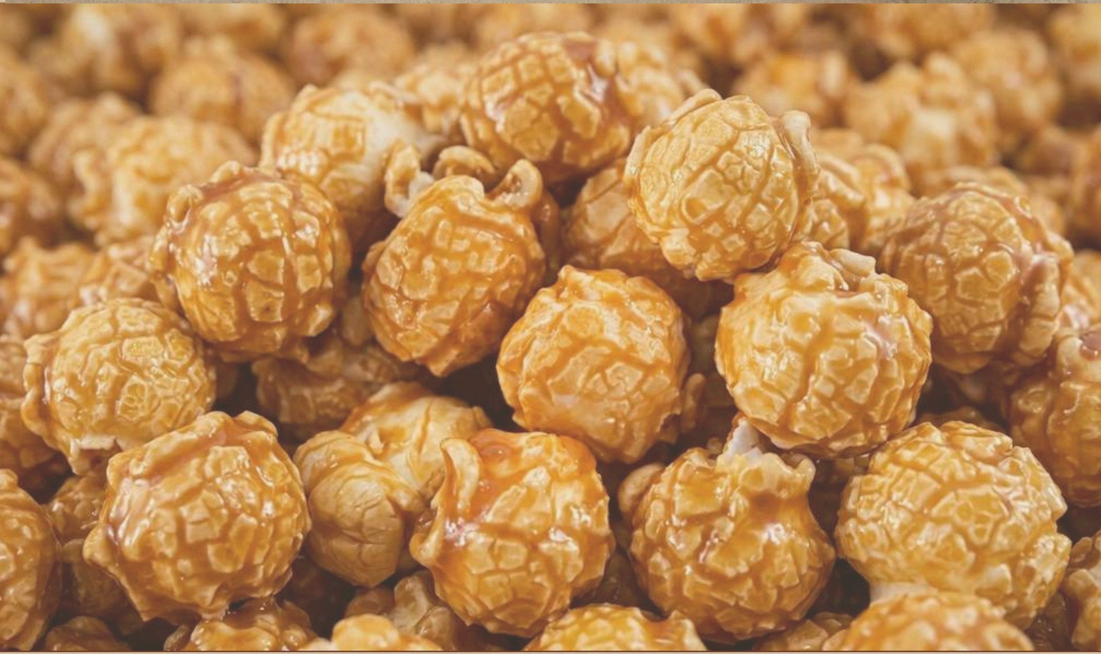 Close-up of salty caramel gourmet popcorn