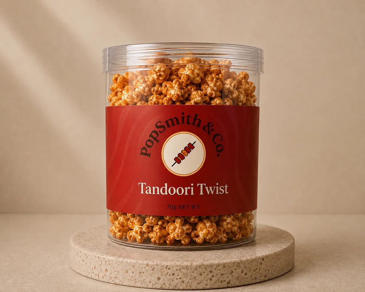 Tandoori Twist gourmet popcorn tin by Popsmith & Co.