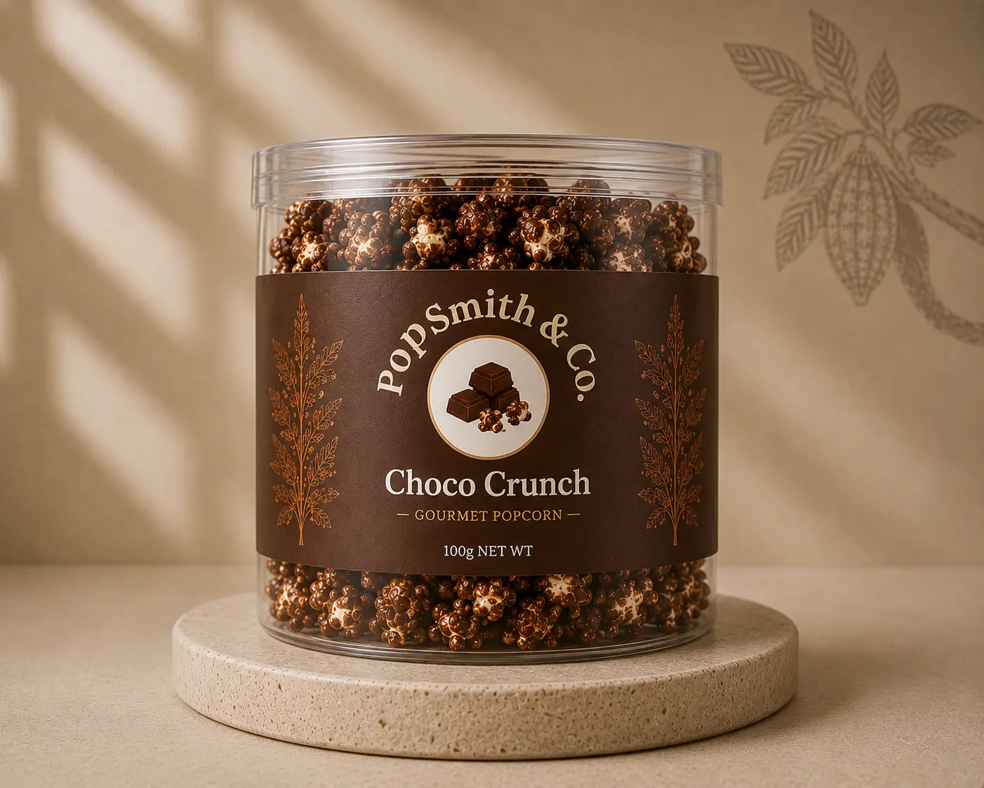 Choco Crunch gourmet popcorn tin by Popsmith & Co.